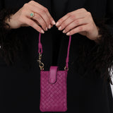 Bottega Veneta Magenta Intrecciato Phone Pouch