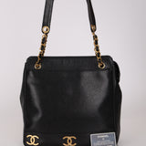 Chanel 1995 Caviar Triple CC Tote Bag 24K GP