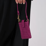Bottega Veneta Magenta Intrecciato Phone Pouch