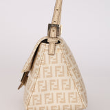 Fendi Cream Zucchino Coated Canvas Mini Mamma Baguette