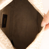 Fendi Cream Zucchino Coated Canvas Mini Mamma Baguette
