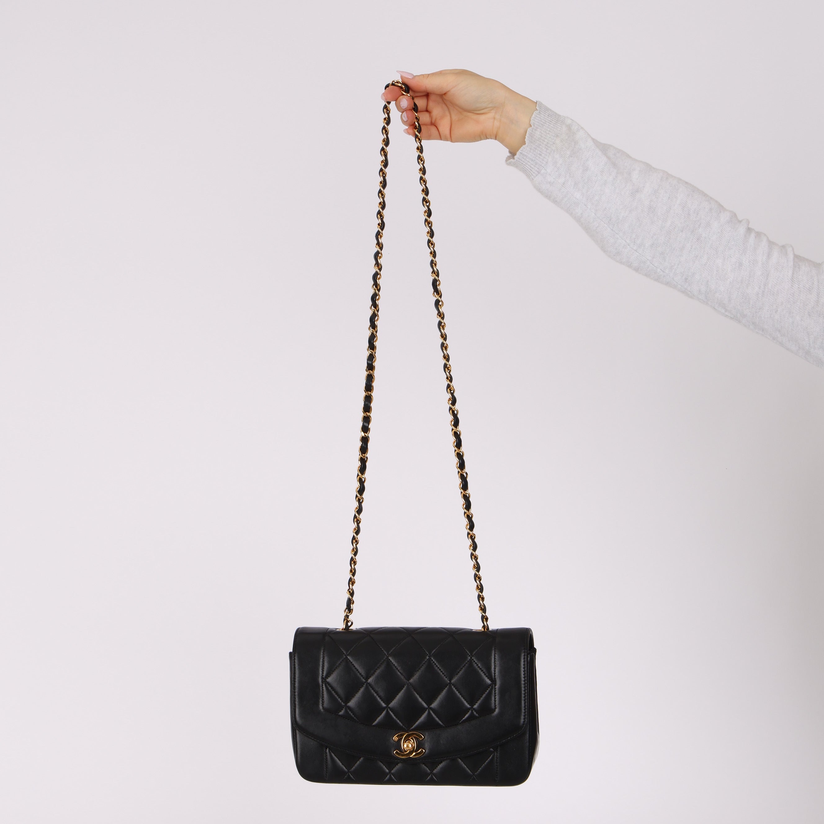 Chanel 1996 Lambskin Small Diana Bag 24K GP