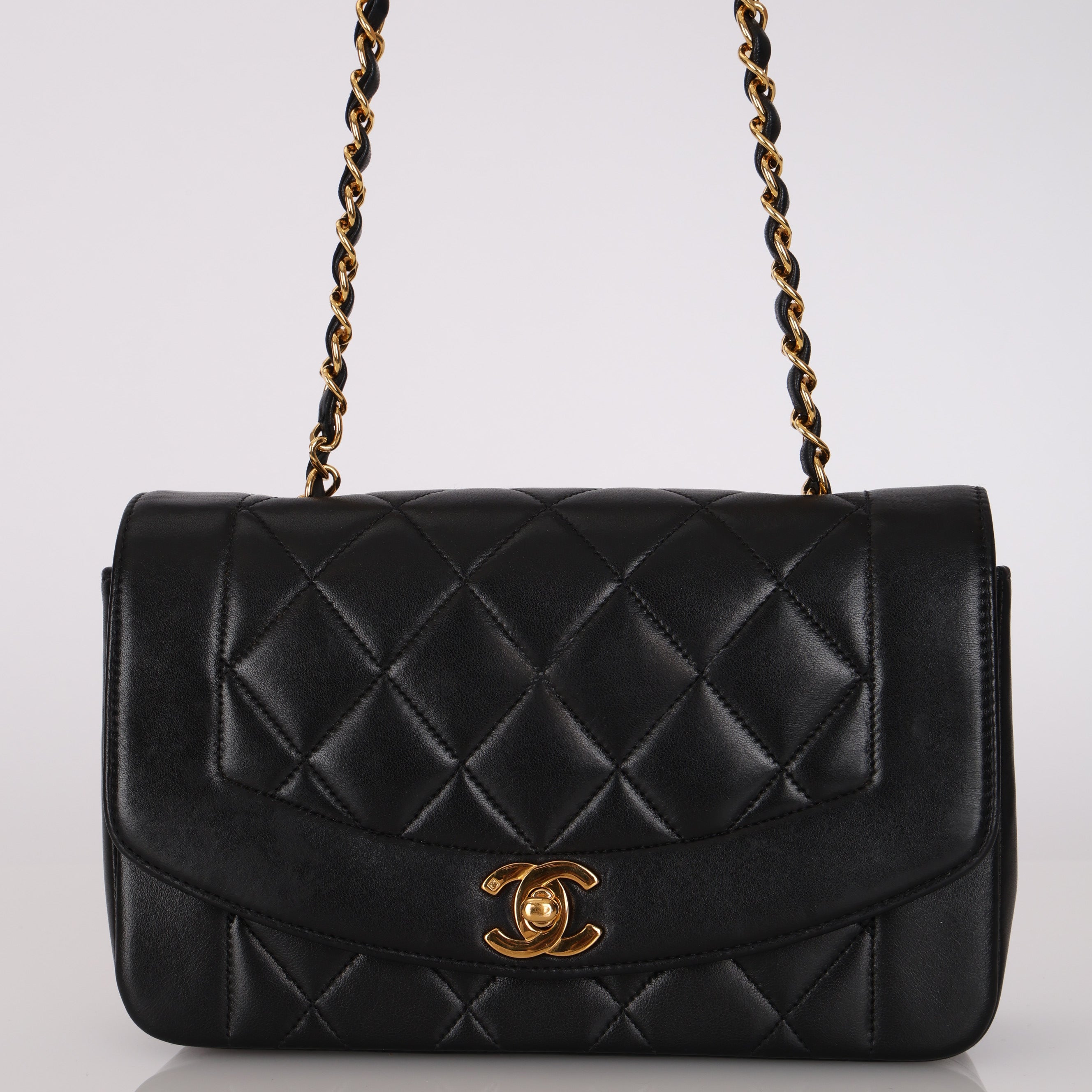 Chanel 1996 Lambskin Small Diana Bag 24K GP