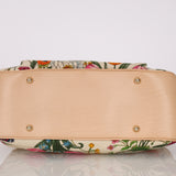 Gucci Multicolor Floral Nailhead Bamboo Top Handle Bag