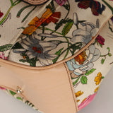 Gucci Multicolor Floral Nailhead Bamboo Top Handle Bag