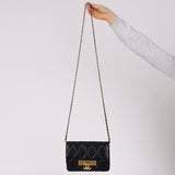 Chanel 2017 Lambskin Golden Clasp Wallet on Chain