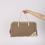 Gucci Beige GG Canvas New Britt Boston Bag