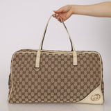 Gucci Beige GG Canvas New Britt Boston Bag
