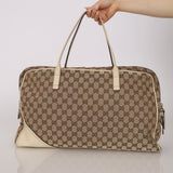 Gucci Beige GG Canvas New Britt Boston Bag