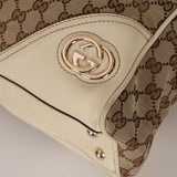 Gucci Beige GG Canvas New Britt Boston Bag