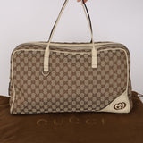 Gucci Beige GG Canvas New Britt Boston Bag