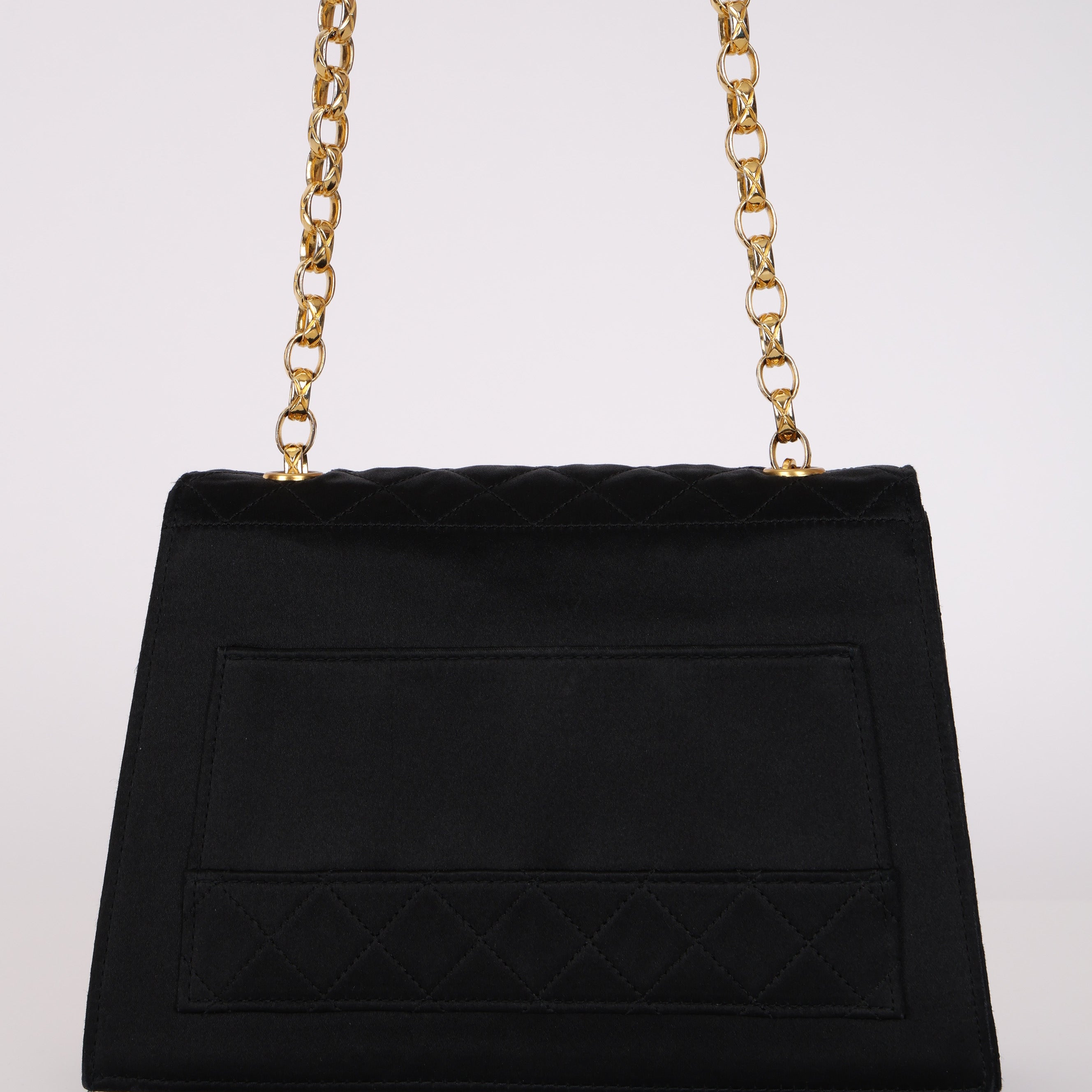 Rare Chanel 1991 Satin Bijoux Turnlock Mini Kelly Bag 24K GP