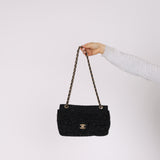 Chanel 2015 Sequin Embroidered Medium Single Flap Bag GHW