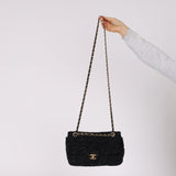 Chanel 2015 Sequin Embroidered Medium Single Flap Bag GHW