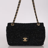Chanel 2015 Sequin Embroidered Medium Single Flap Bag GHW