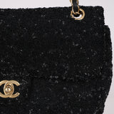 Chanel 2015 Sequin Embroidered Medium Single Flap Bag GHW