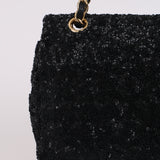 Chanel 2015 Sequin Embroidered Medium Single Flap Bag GHW