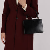 Gucci Leather Lucite Handle Frame Bag