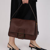 Rare Fendi Brown Nappa Medium Mama Baguette