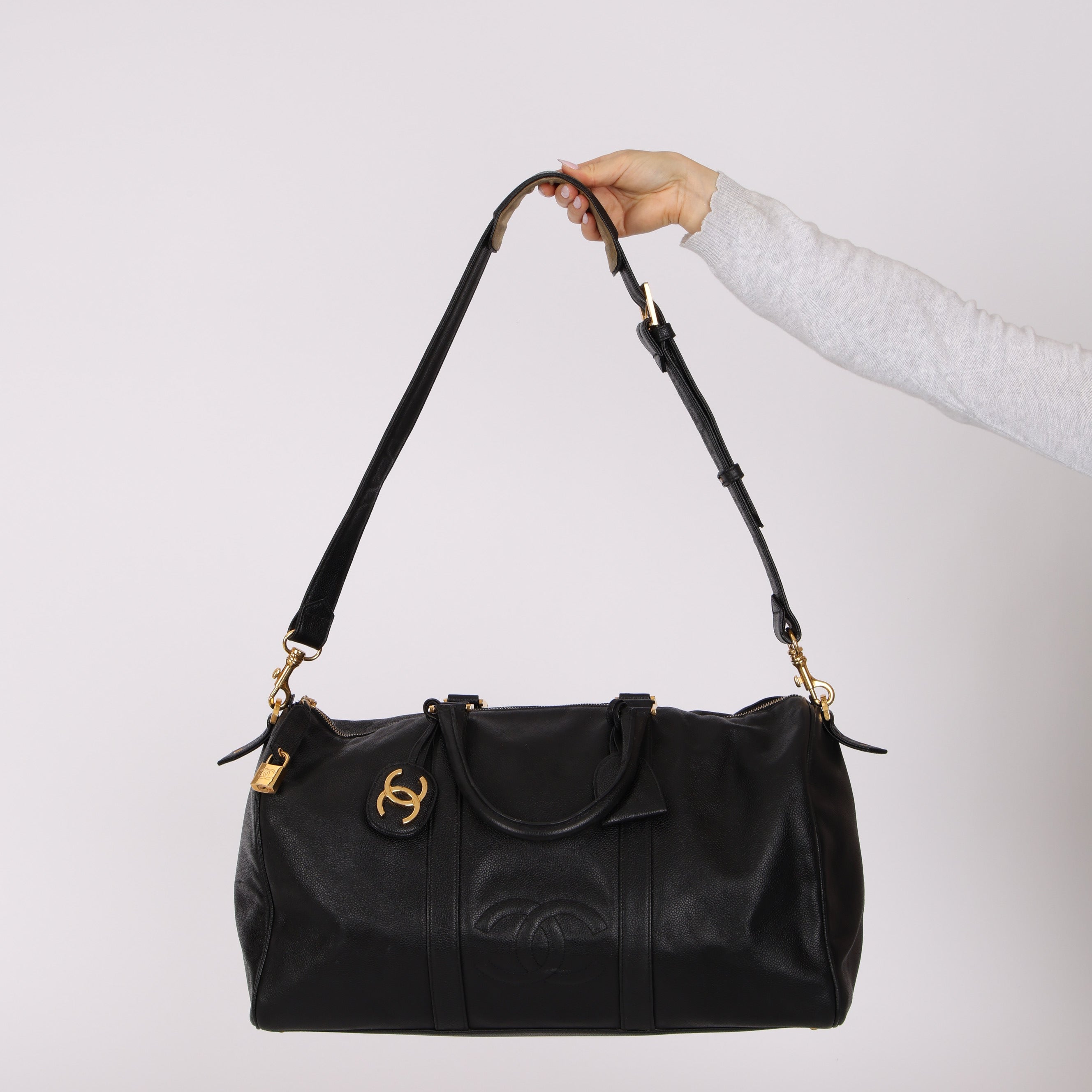 Chanel 1993 Caviar Timeless Weekender Duffel Bag