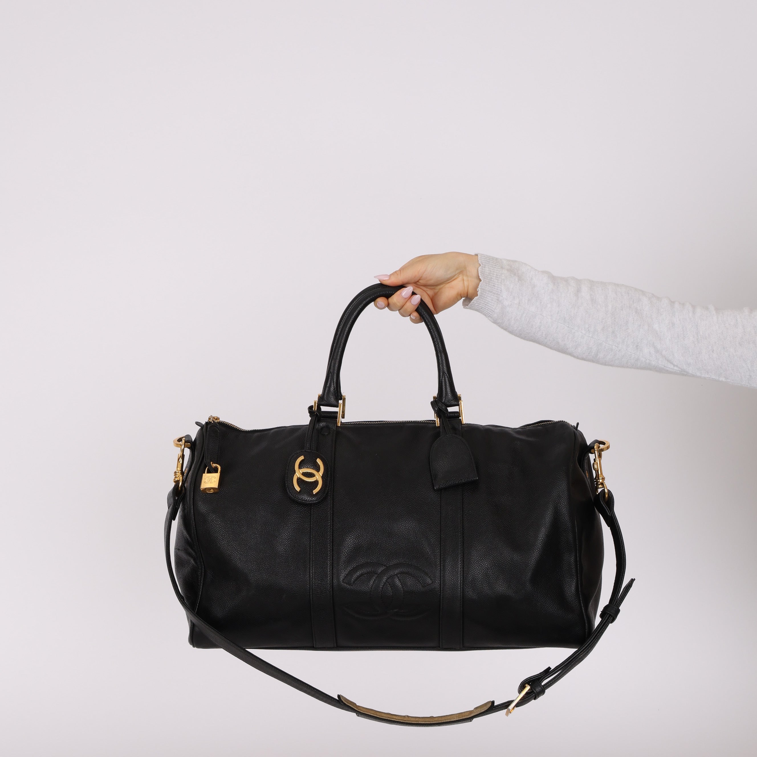 Chanel 1993 Caviar Timeless Weekender Duffel Bag