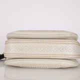 Gucci White Calfskin Whipstitch New Bamboo Medium Top Handle Bag