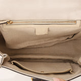 Gucci White Calfskin Whipstitch New Bamboo Medium Top Handle Bag