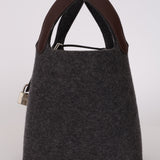 Hermès 2020 Havana Swift and Gris Moyen Wool Picotin 18 PM PHW