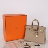Hermès Birkin 25 Gris Tourterelle Togo 2018 GHW
