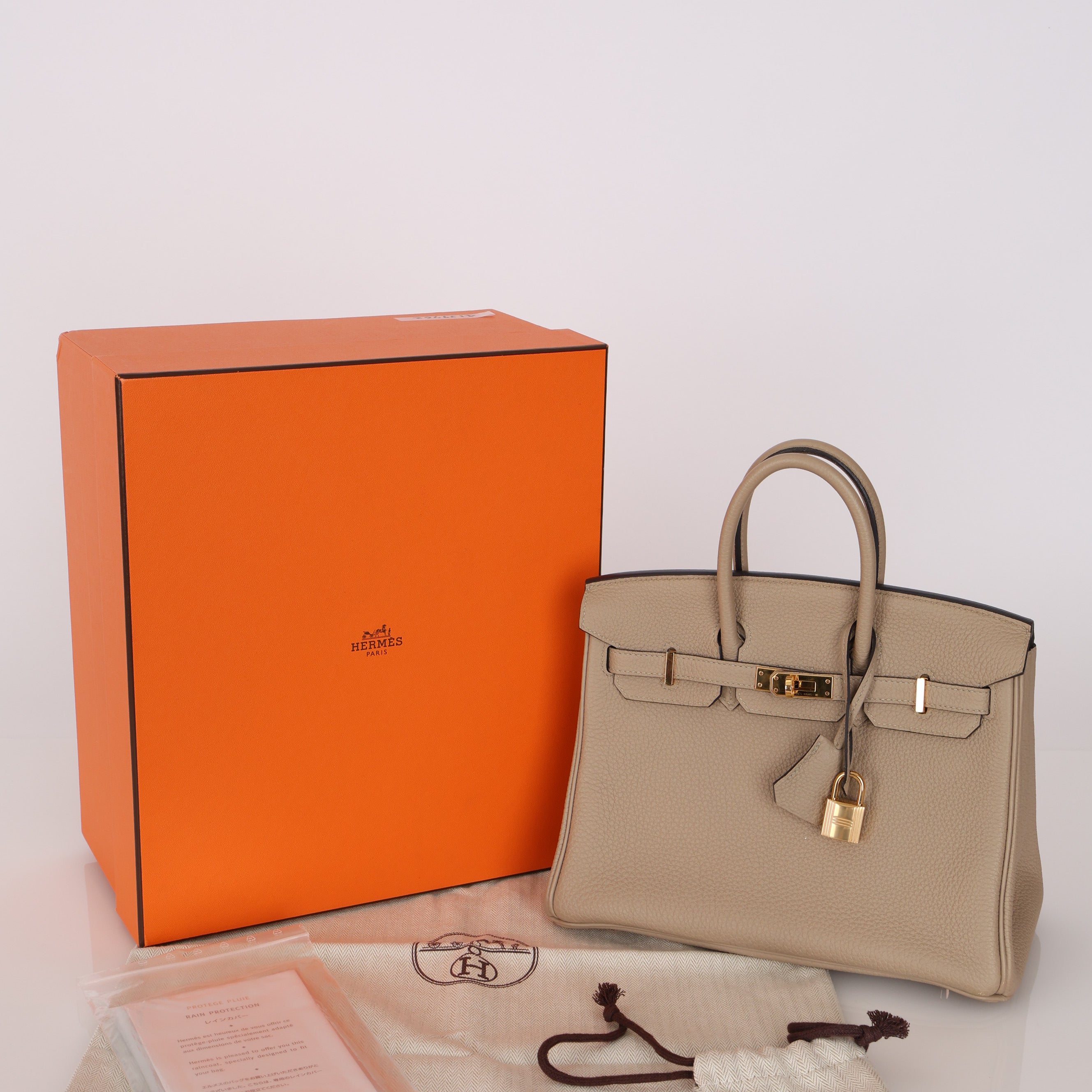 Hermès Birkin 25 Gris Tourterelle Togo 2018 GHW