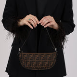 Fendi Zucca Half-Moon Pochette