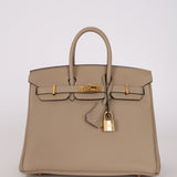 Hermès Birkin 25 Gris Tourterelle Togo 2018 GHW