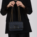 Chanel 2019 Navy Caviar Filigree Small Flap Bag