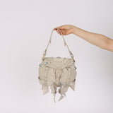 Rare Loewe Creme Suede Studded Medicine Shoulder Bag