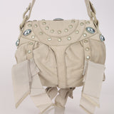 Rare Loewe Creme Suede Studded Medicine Shoulder Bag