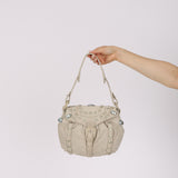 Rare Loewe Creme Suede Studded Medicine Shoulder Bag