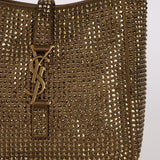 Saint Laurent Metallic Astres Satin Crystal-Embellished Le 5 á 7 Mini Hobo