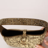 Saint Laurent Metallic Astres Satin Crystal-Embellished Le 5 á 7 Mini Hobo