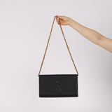 Saint Laurent Black Grain de Poudre Belle De Jour Clutch