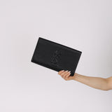 Saint Laurent Black Grain de Poudre Belle De Jour Clutch