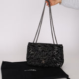 Chanel 2010 Paris-Shanghai Strauss Swarovski Crystal CC Tweed Medium Single Flap Bag