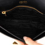 Prada Brushed Leather Small Emblème Crossbody Bag