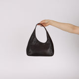Prada 2003 Chocolate Brown Nappa Asymmetrical Small Hobo