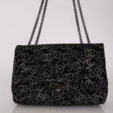 Chanel 2010 Paris-Shanghai Strauss Swarovski Crystal CC Tweed Medium Single Flap Bag
