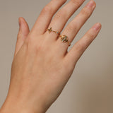 Louis Vuitton 18K Yellow Gold and Diamond Bergkin Ring Set with Monogram Travel Case, Size US 6.5