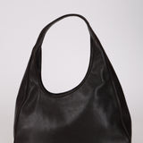 Prada 2003 Chocolate Brown Nappa Asymmetrical Small Hobo