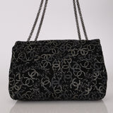 Chanel 2010 Paris-Shanghai Strauss Swarovski Crystal CC Tweed Medium Single Flap Bag