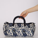 Prada Blue Lurex East West Baroque Handle Bag