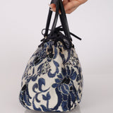 Prada Blue Lurex East West Baroque Handle Bag