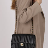 Chanel 1992 Caviar Mademoiselle Medium Flap Bag 24K GP